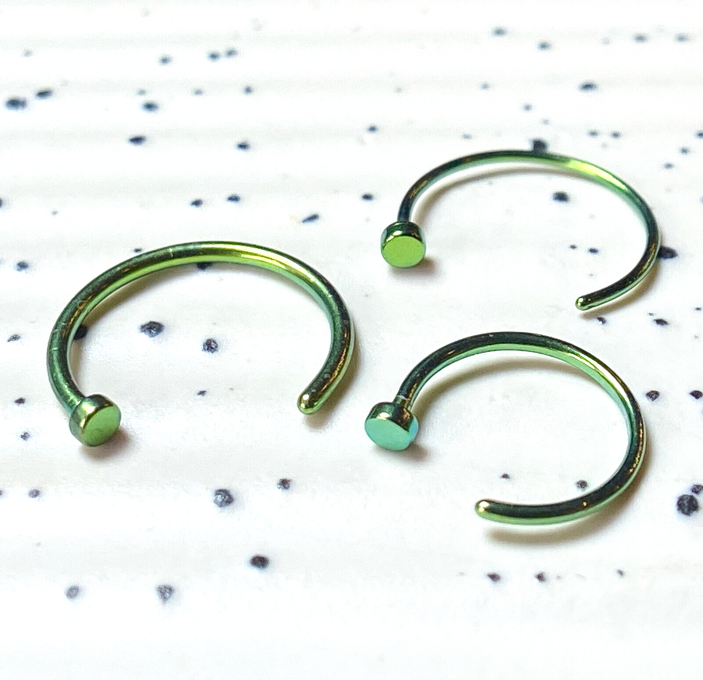 1pc Green Titanium Plated Surgical Steel Nose Hoop Jewelry 18g 20g 22g, 8mm 10mm