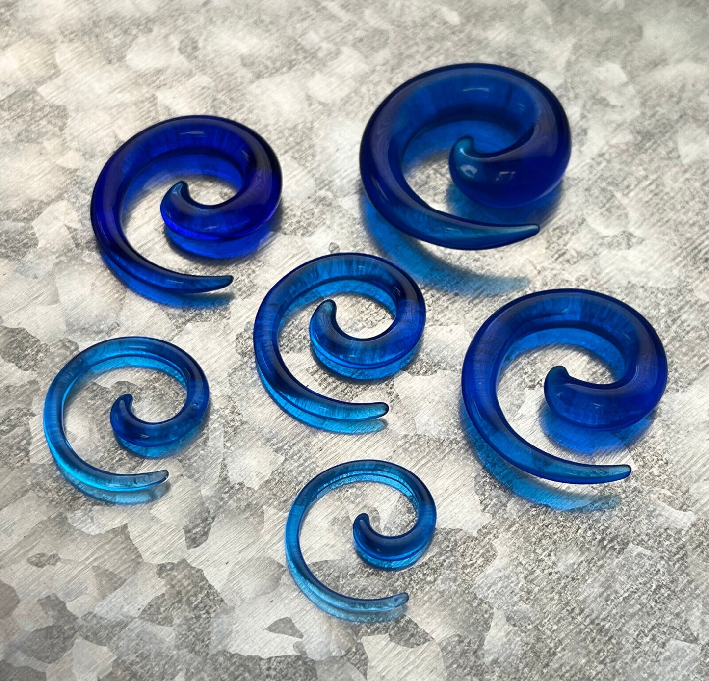 PAIR Neon / Transparent / Solid Color Spiral Tapers Expander Plug Earlet Gauges
