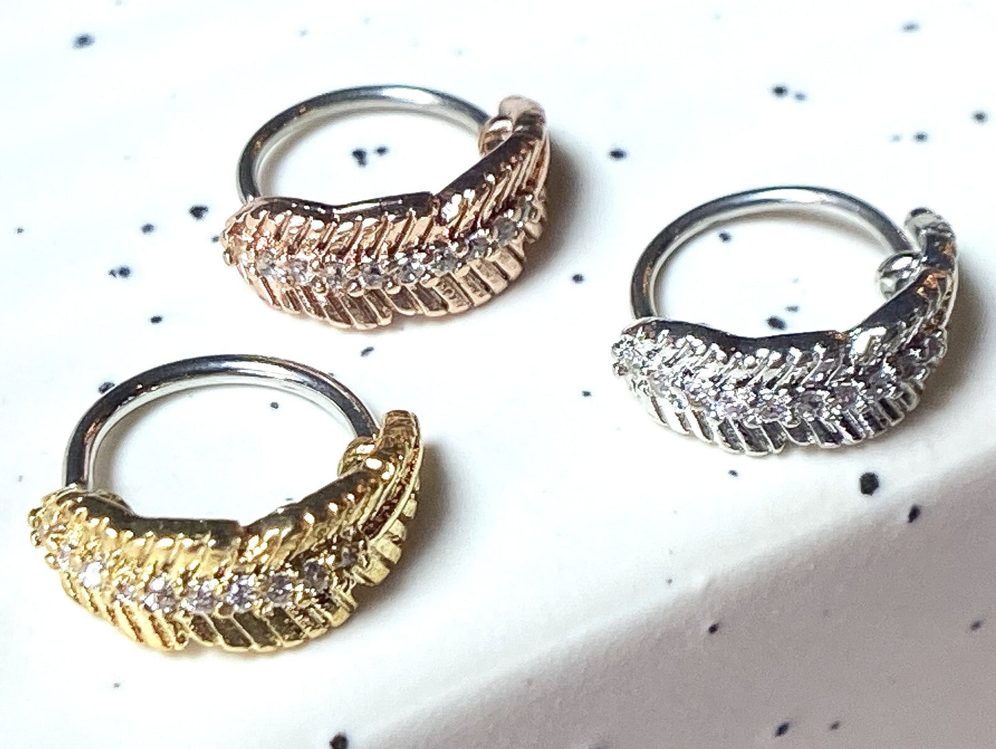1pc Bendable CZ Leaf Nose Hoop / Cartilage Ring Rook Daith Helix Tragus