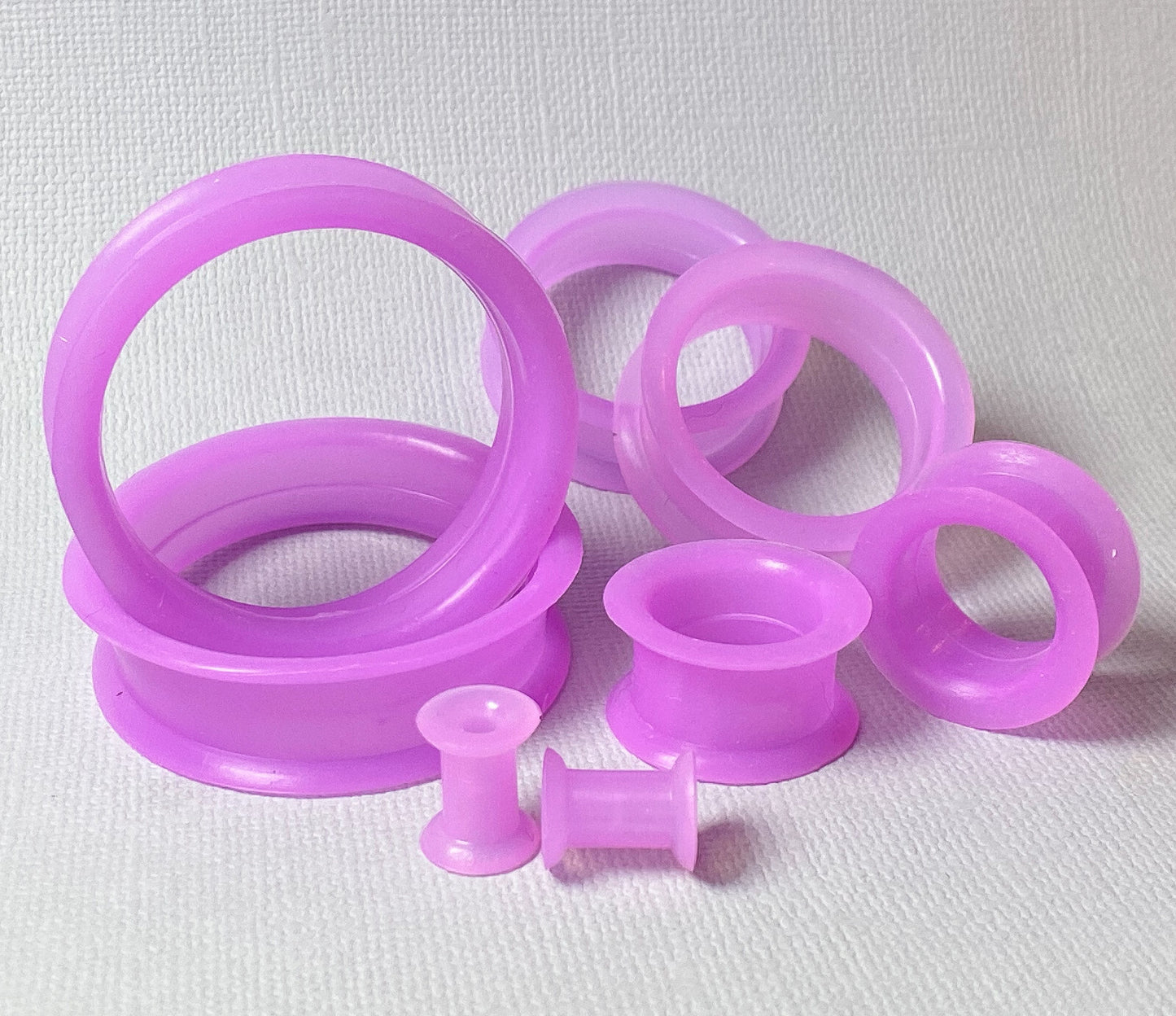 PAIR Soft Silicone Ear Tunnels Plugs - choose from 10 colors up to size 50mm!