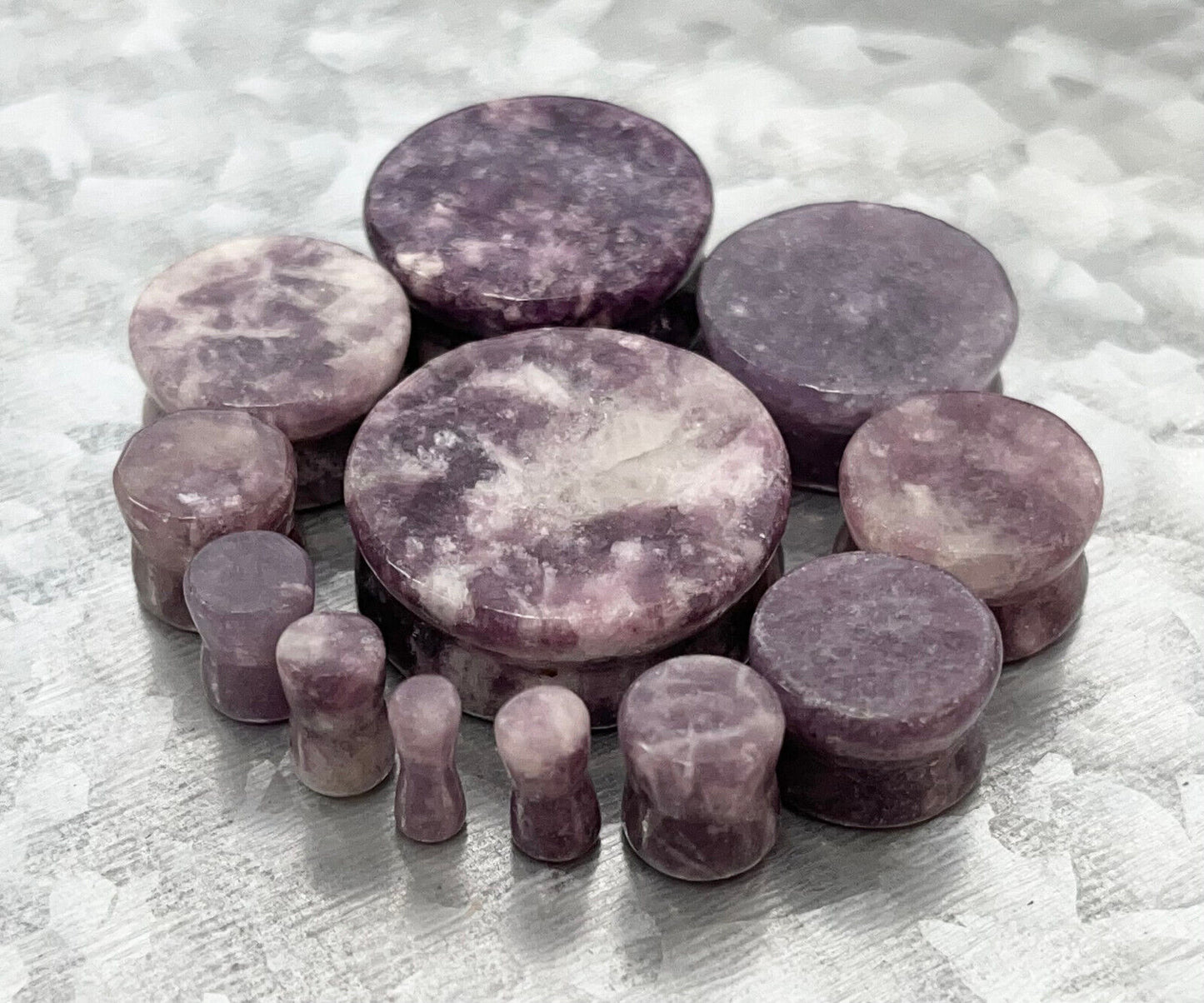 PAIR Moondevite Stone Plugs Gauges Organic Earlets Tunnels Body Jewelry
