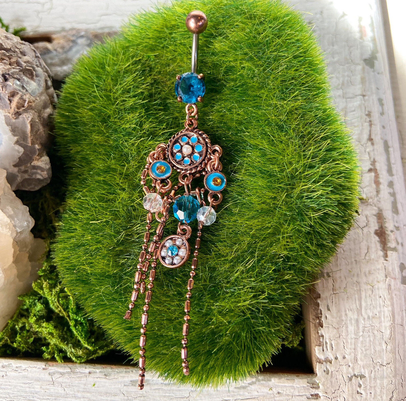 1pc Vintage Brass Style Chandelier Belly Ring Navel Piercing Naval Body Jewelry