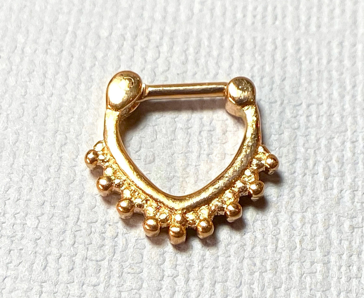 1pc 100% SURGICAL STEEL Triangle Shape Septum Clicker Beaded Nose Ring 14g 16g
