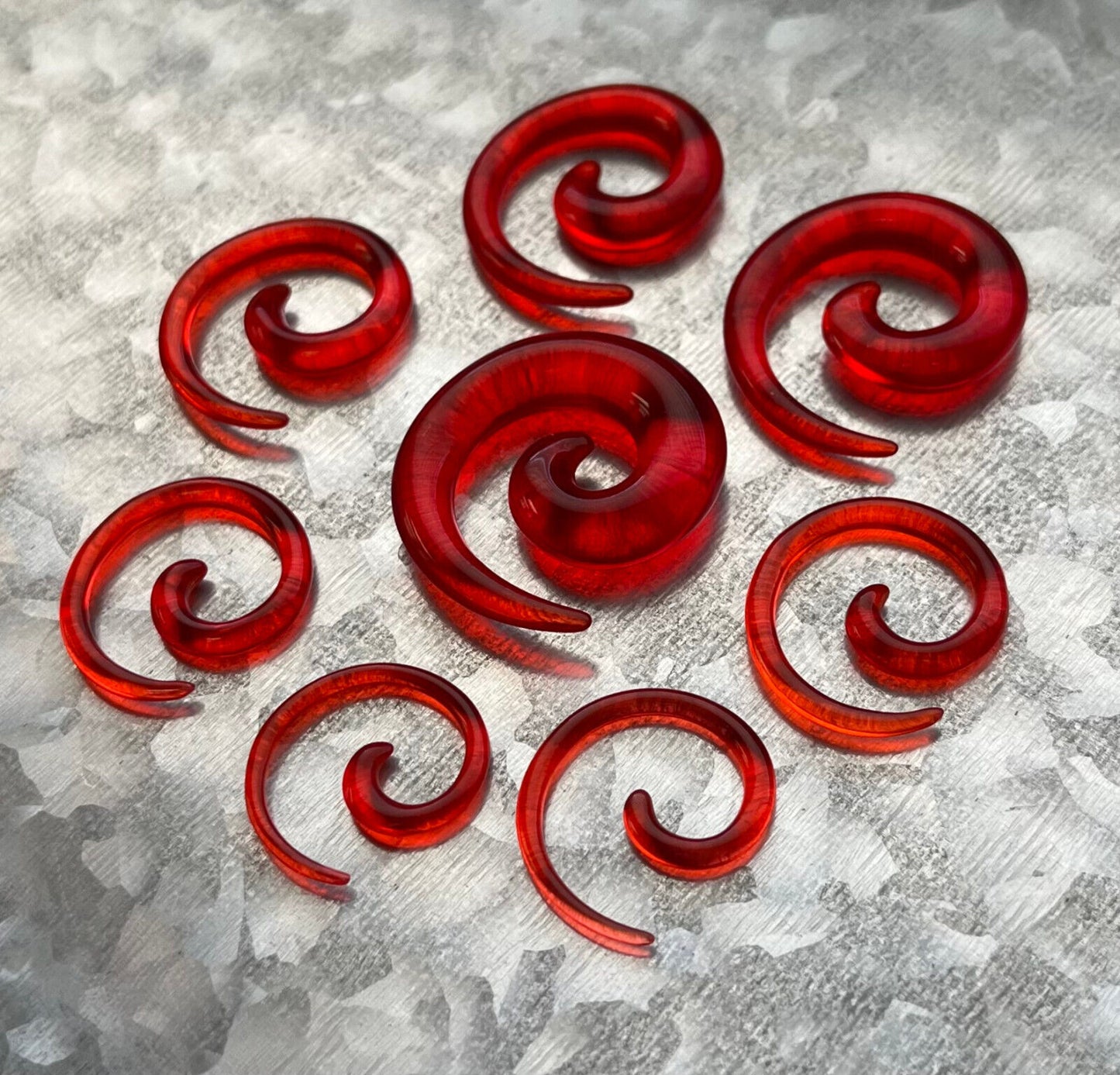 PAIR Neon / Transparent / Solid Color Spiral Tapers Expander Plug Earlet Gauges