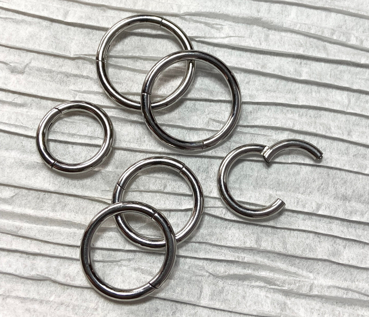 6pcs Hinged Segment Rings Nipple Septum Nose Cartilage Rook Daith Helix Tragus