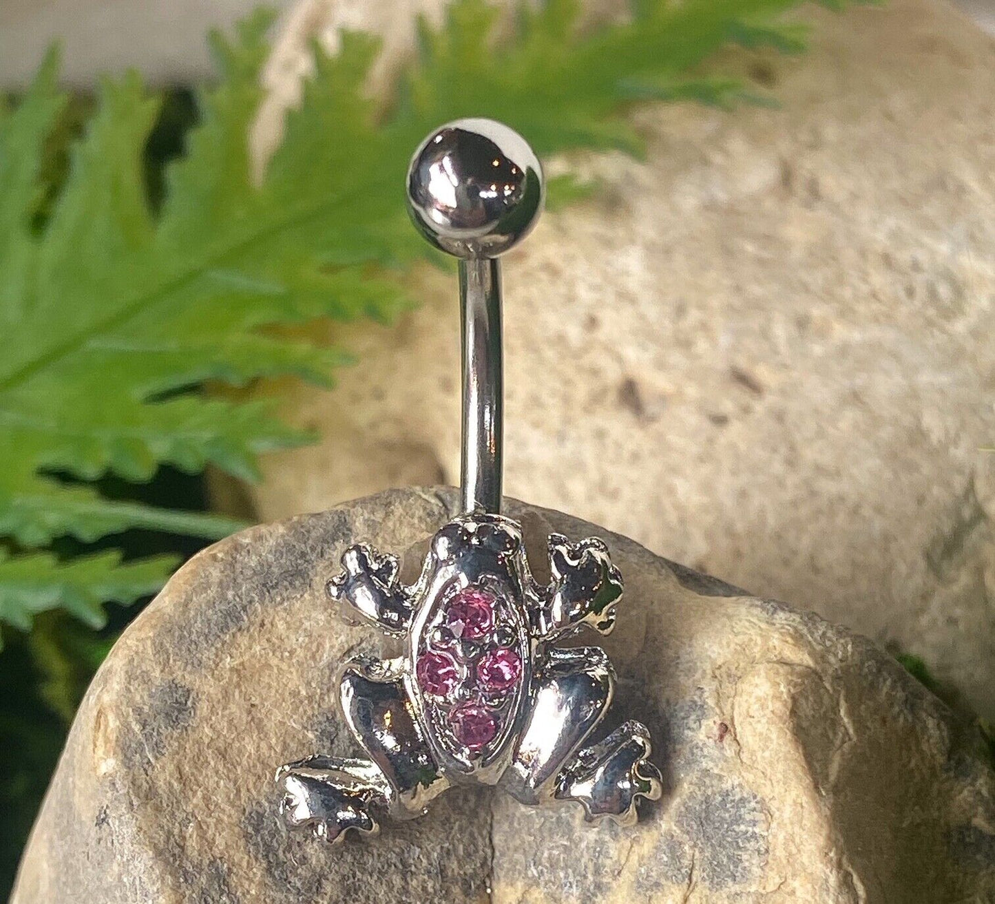 Frog CZ Gem Belly Ring Navel Naval - Only Green Left In Stock