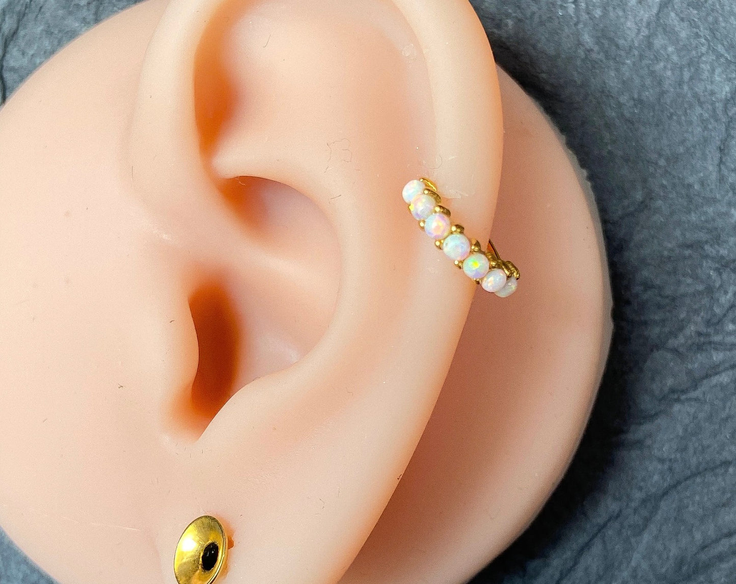 1pc Bendable 7 Opal Hoop Ring Nose Eyebrow Cartilage Rook Daith Helix Tragus
