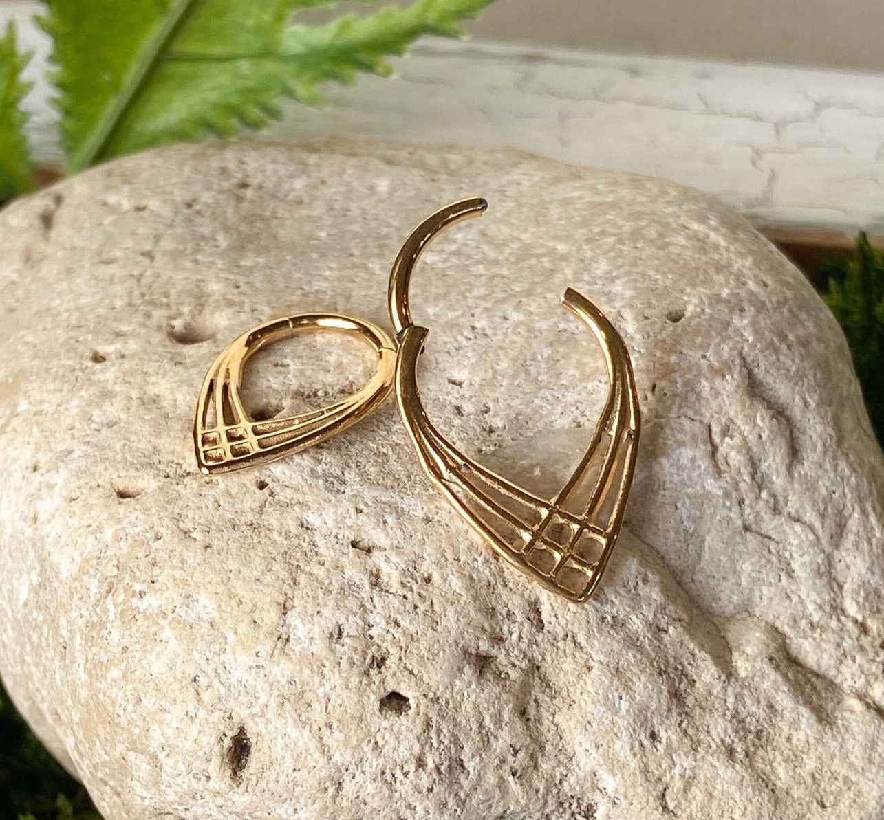 1pc Weave Design Hinged Segment Ring Hoop Helix Daith Septum Implant Titanium