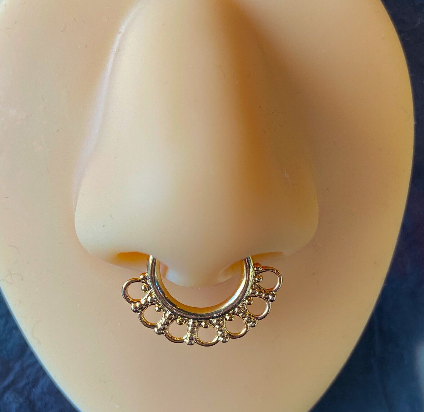 1pc Non-Piercing Tribal Fan Septum Hanger Clip-On Fake Nose Ring Body Jewelry