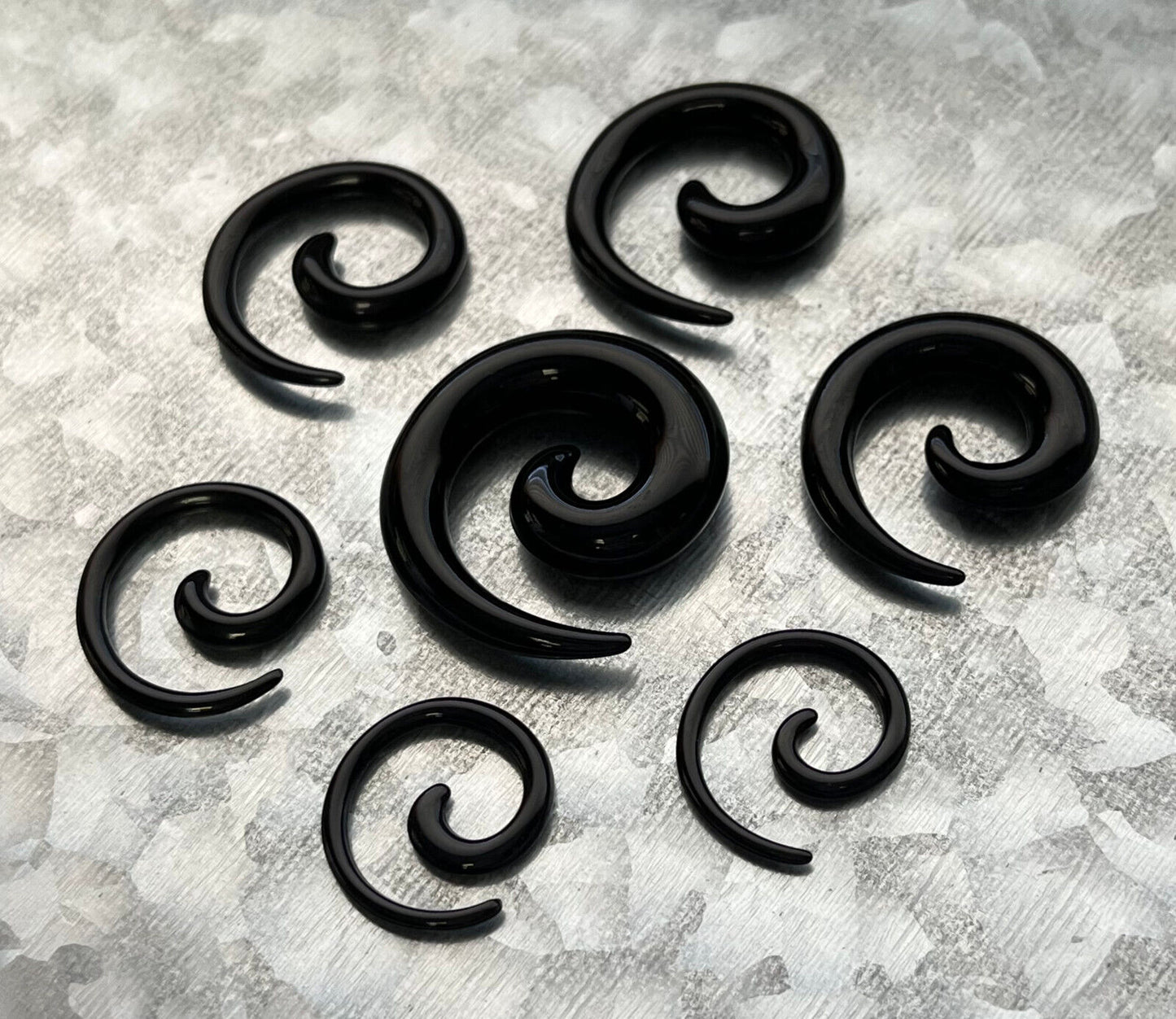 PAIR Neon / Transparent / Solid Color Spiral Tapers Expander Plug Earlet Gauges