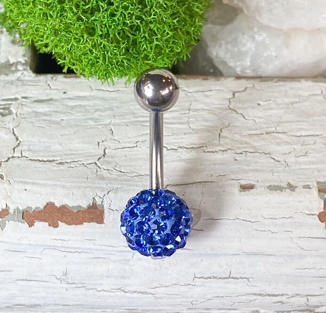 1pc Ferido Gem Ball Belly Ring Navel Piercing Pierced Naval Body Jewelry