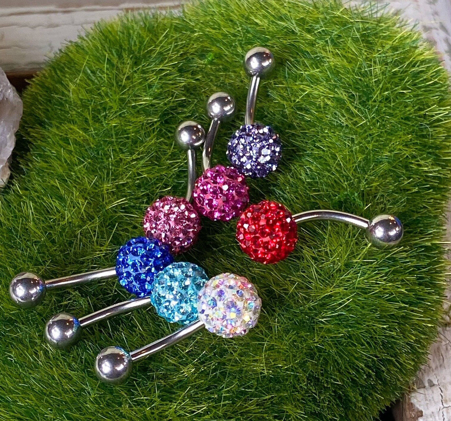 1pc Ferido Gem Ball Belly Ring Navel Piercing Pierced Naval Body Jewelry