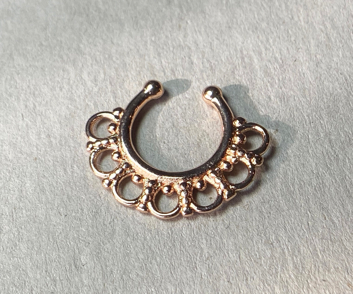 1pc Non-Piercing Tribal Fan Septum Hanger Clip-On Fake Nose Ring Body Jewelry