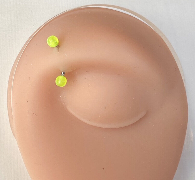 5pc Value Pack Glow Acrylic Balls Eyebrow Rings 16g Curved Barbell Body Jewelry