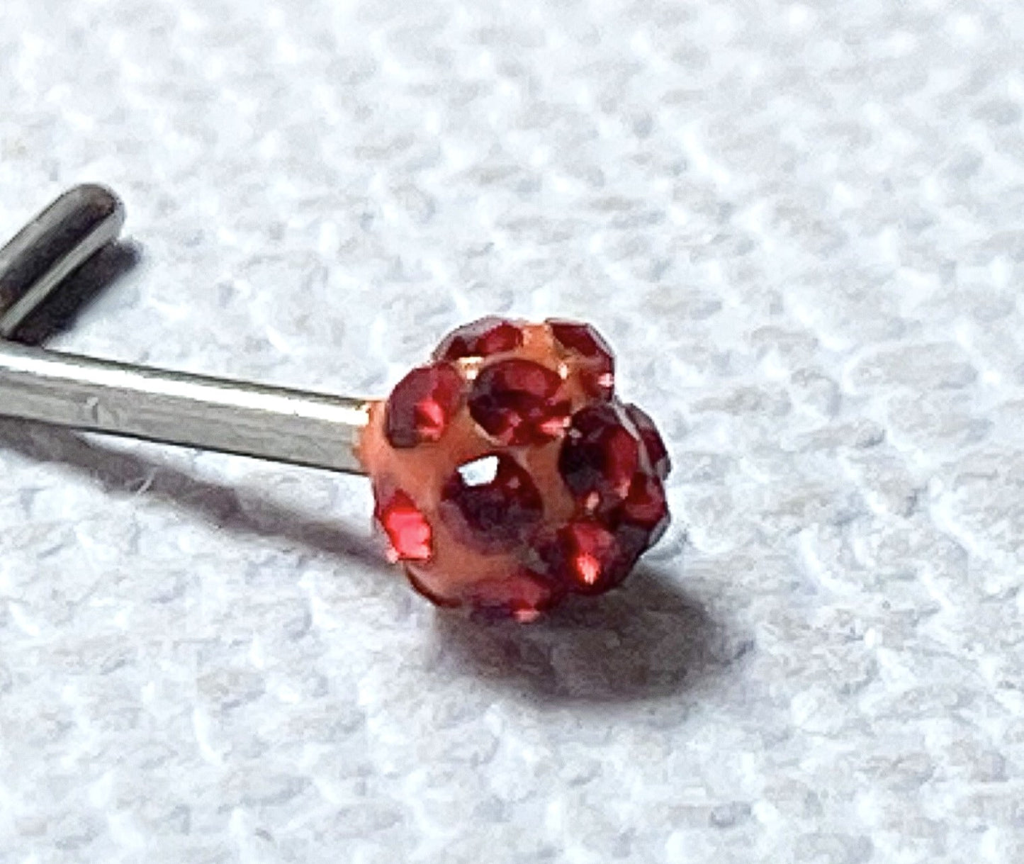 1pc Ferido Gem Ball L-Bend / Shape 20g Nose Ring Stud Screw 316L Surgical Steel
