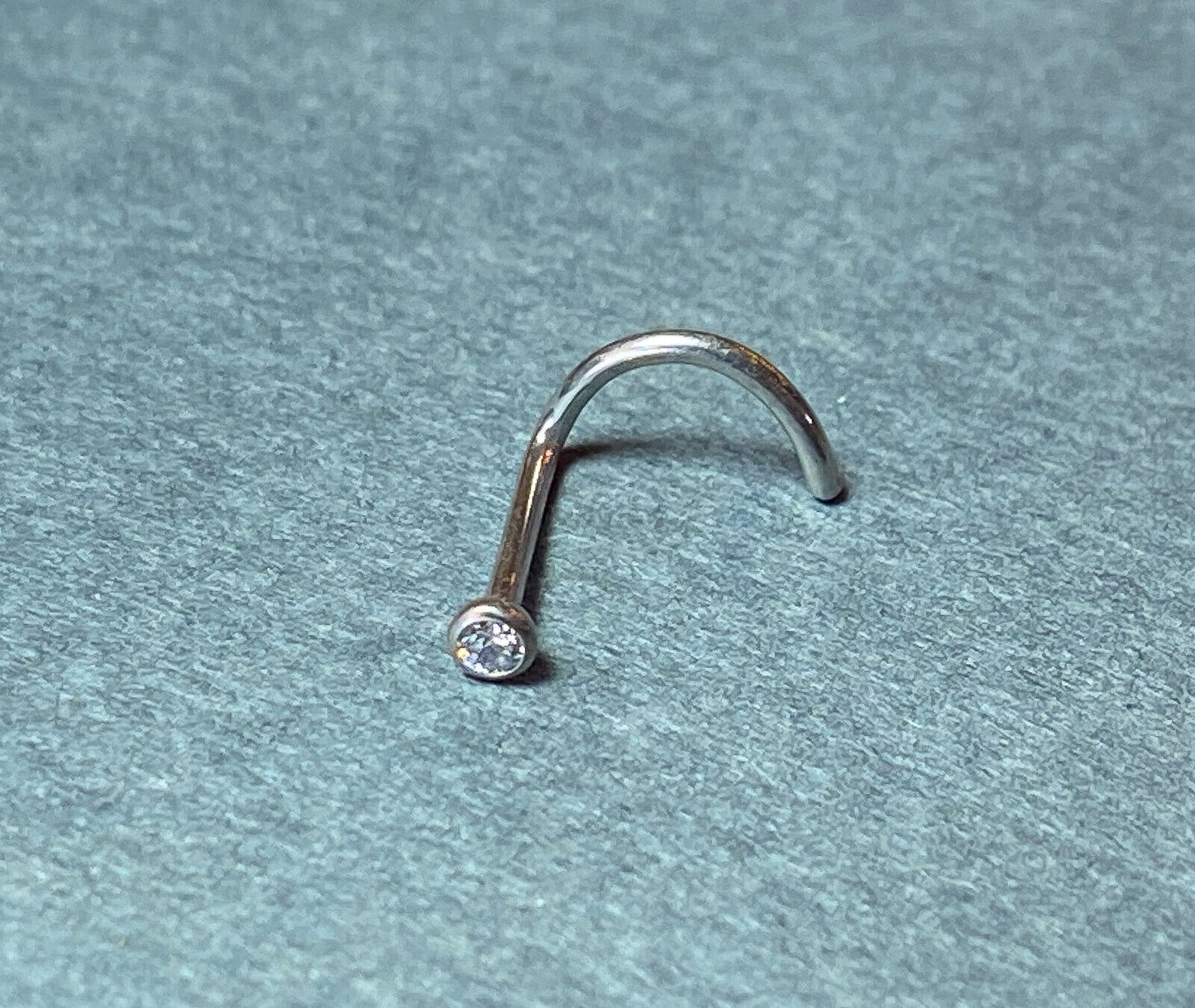 1pc Implant Grade Titanium Nose Screw Ring w/Press-Fit Gem - choose color