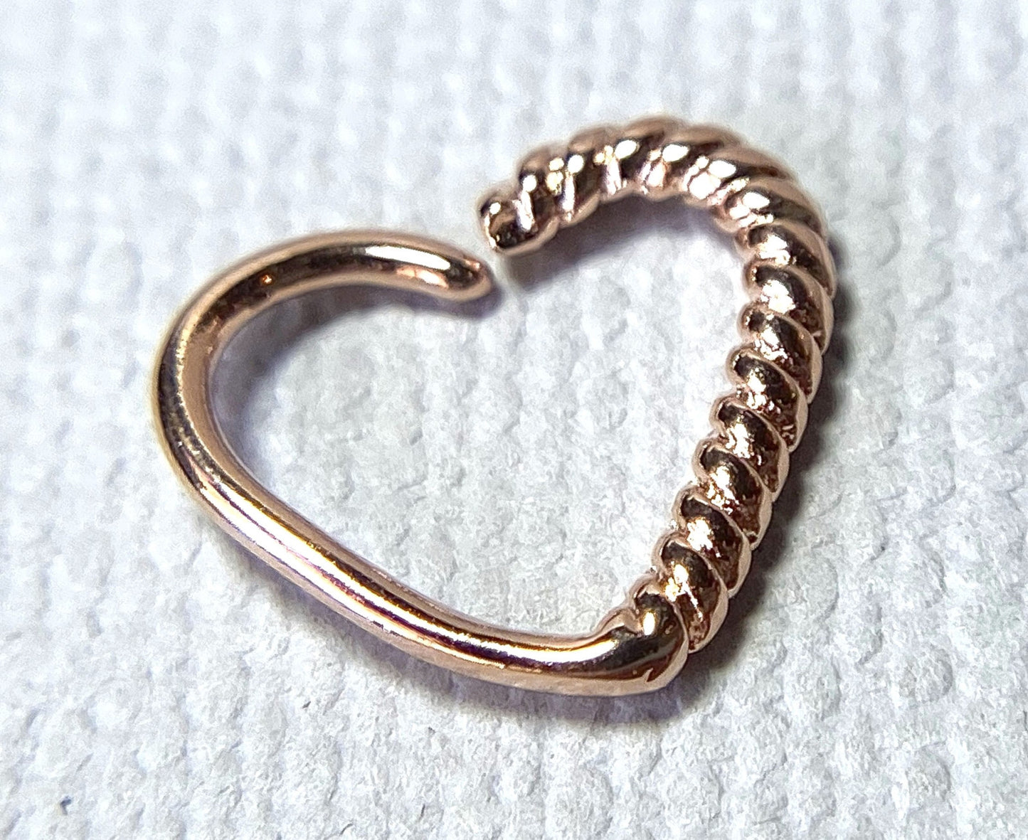 1pc Half Braided Heart Bendable Ear Cartilage Daith Hoop Ring