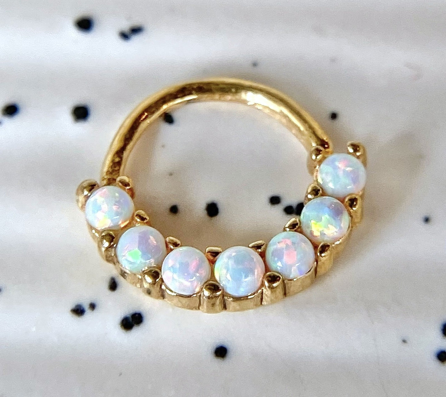 1pc Bendable 7 Opals Front Facing Hoop Septum Ring Cartilage Daith Helix Tragus
