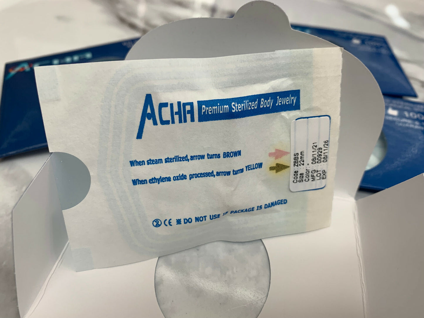 1pc Pre-Sterile Straight Barbell Tongue, Tragus, Nipple Ring 316L Surgical Steel