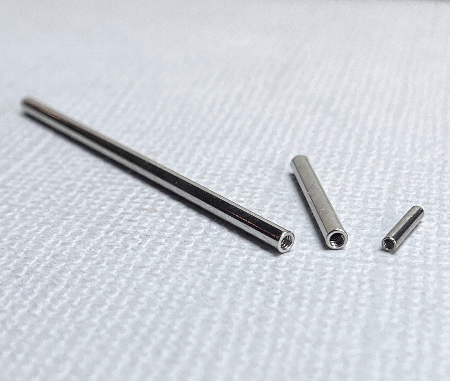 Body Jewelry Replacement Parts - 10pk Internally Threaded Solid Titanium Barbell