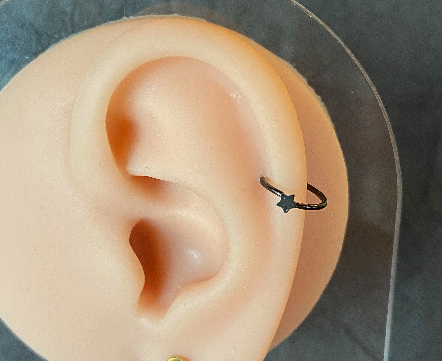 1pc Bendable Steel Hoop Nose Cartilage Ring Star Rook Daith Helix Tragus