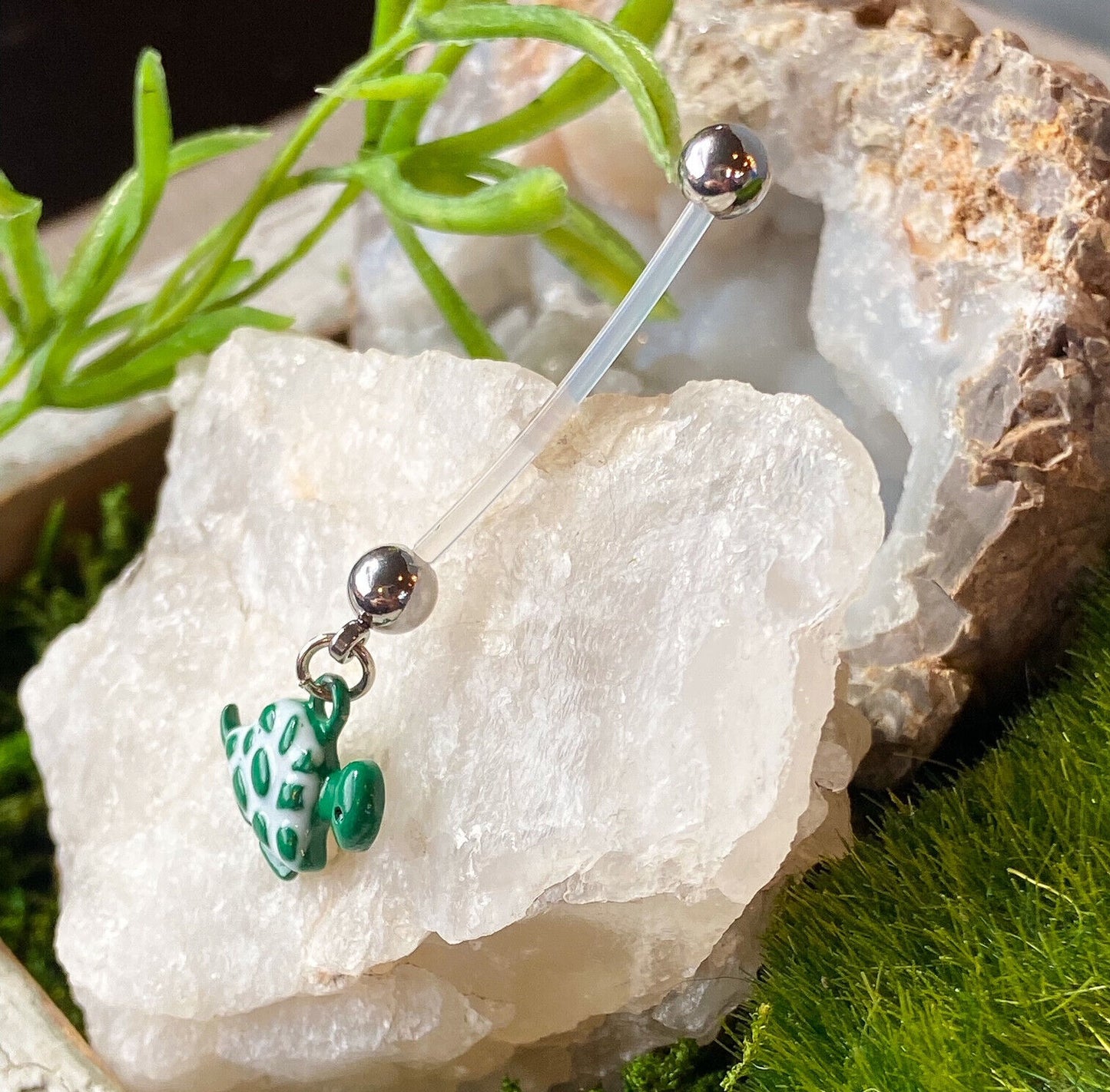 1pc Bio Flex Pregnancy Turtle Dangle Belly Ring Navel Naval Maternity Pregnant