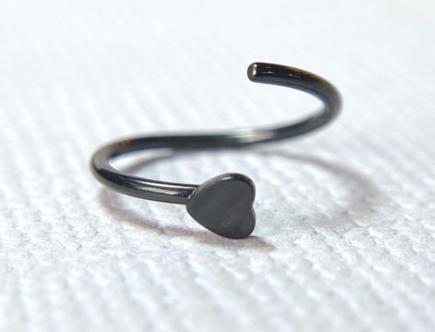 1pc Bendable Steel Hoop Nose Cartilage Ring Heart Rook Daith Helix Tragus