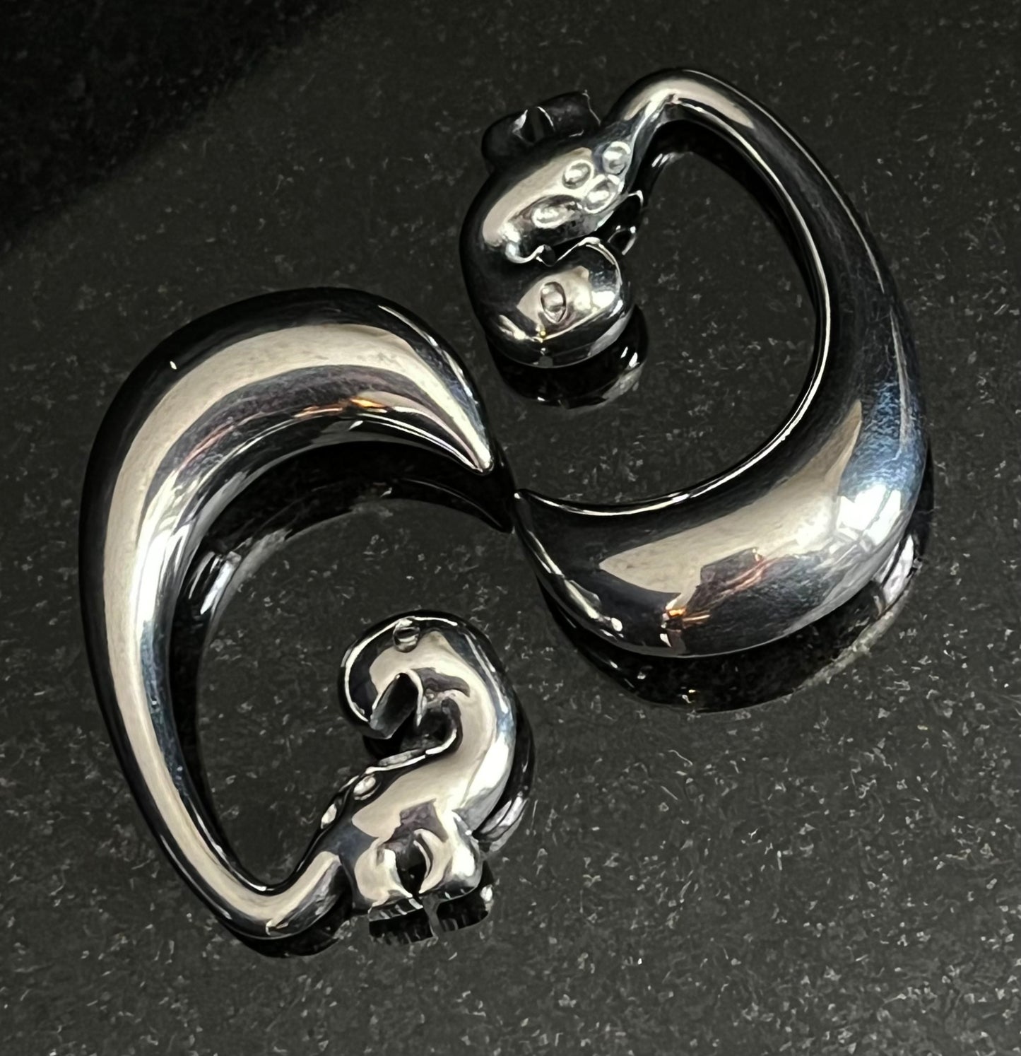 PAIR of Unique Cute Dinosaur 316L Surgical Steel Hanging Tapers Expanders - Gauges 8g (3mm) thru 00g (10mm)