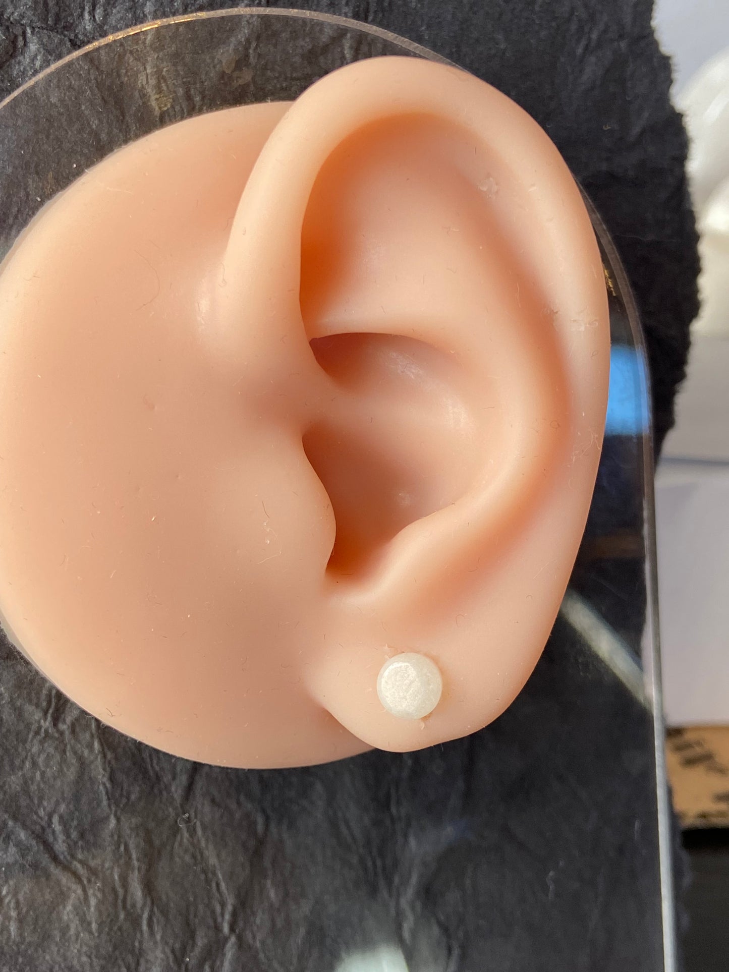PAIR of White Jade Organic Stone Double Flare Plugs Tunnels Gauges Earlets