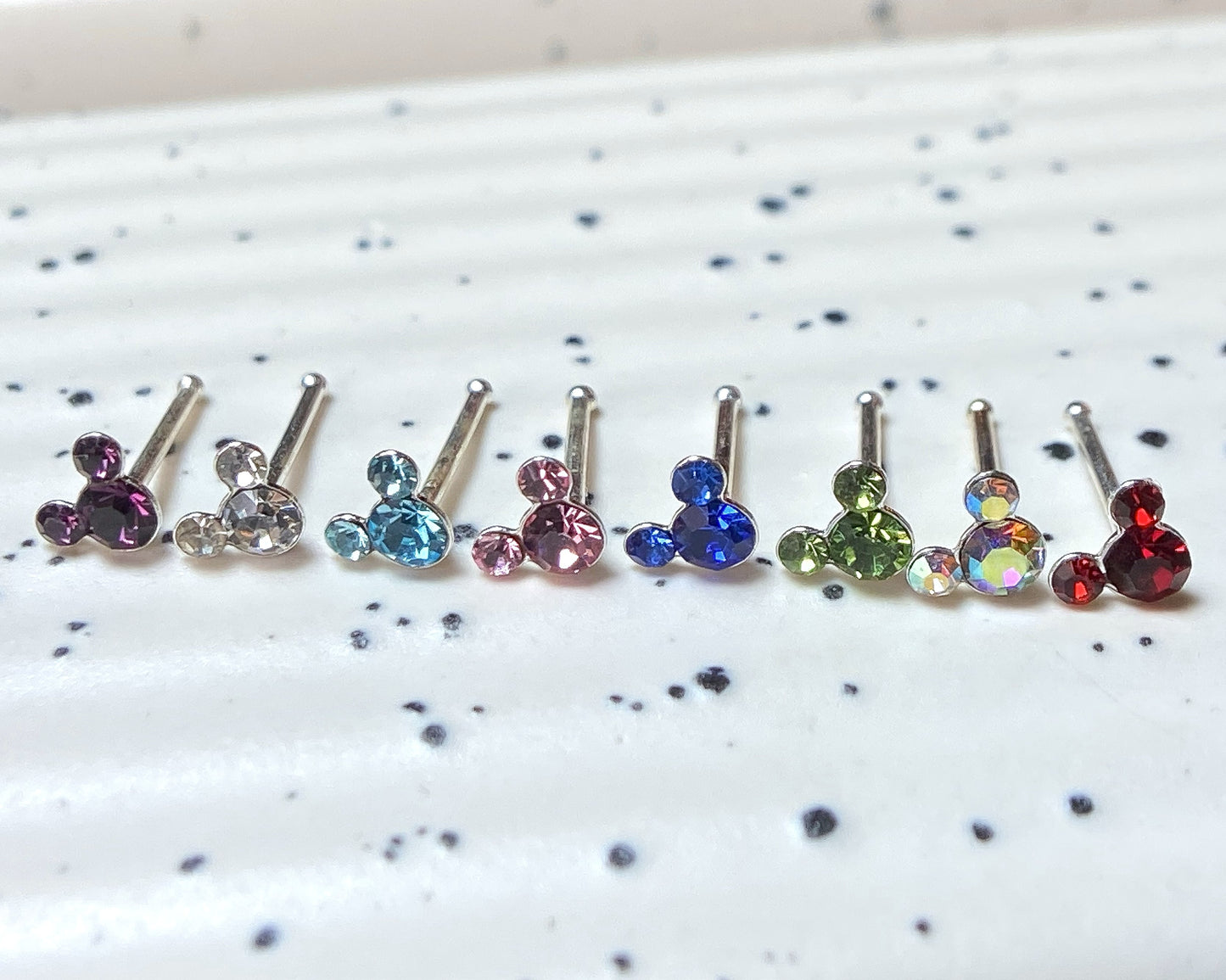 1pc Mouse Gem Nose Ring Stud Bone 20g Nostril Piercing Jewelry