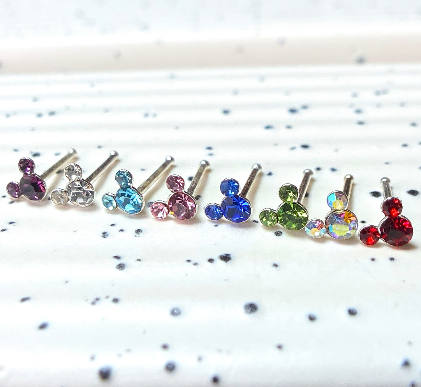 1pc Mouse Gem Nose Ring Stud Bone 20g Nostril Piercing Jewelry