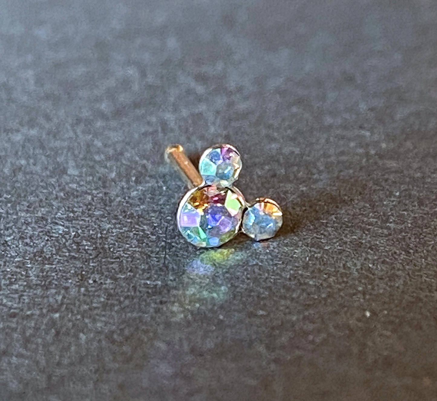 1pc Mouse Gem Nose Ring Stud Bone 20g Nostril Piercing Jewelry