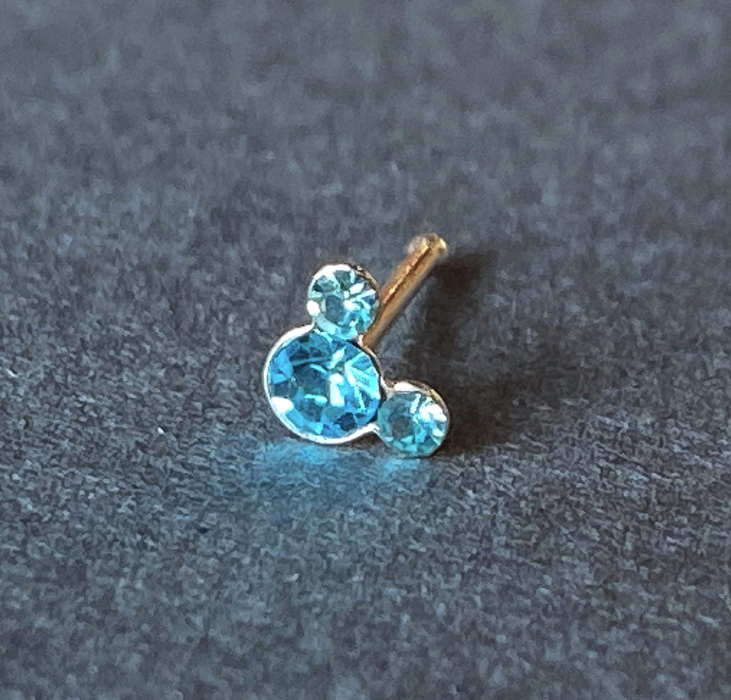 1pc Mouse Gem Nose Ring Stud Bone 20g Nostril Piercing Jewelry