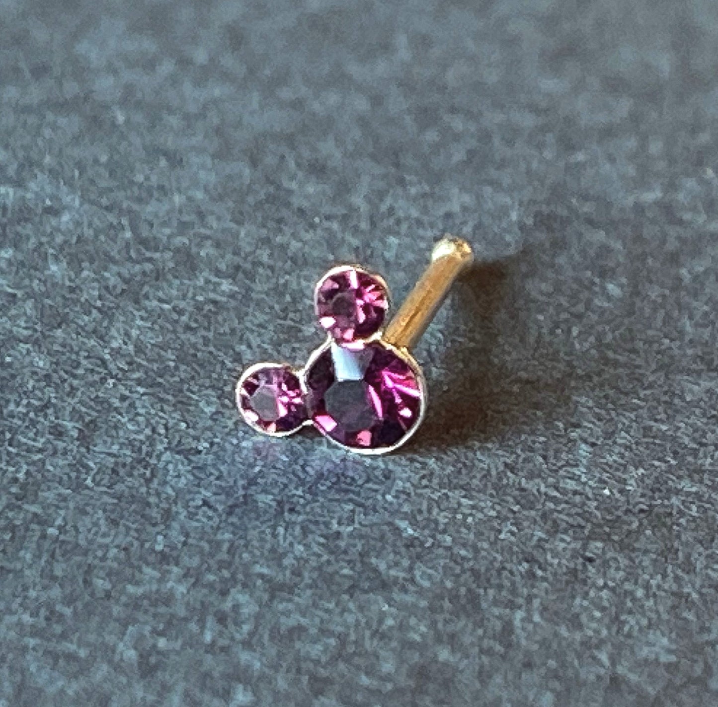 1pc Mouse Gem Nose Ring Stud Bone 20g Nostril Piercing Jewelry