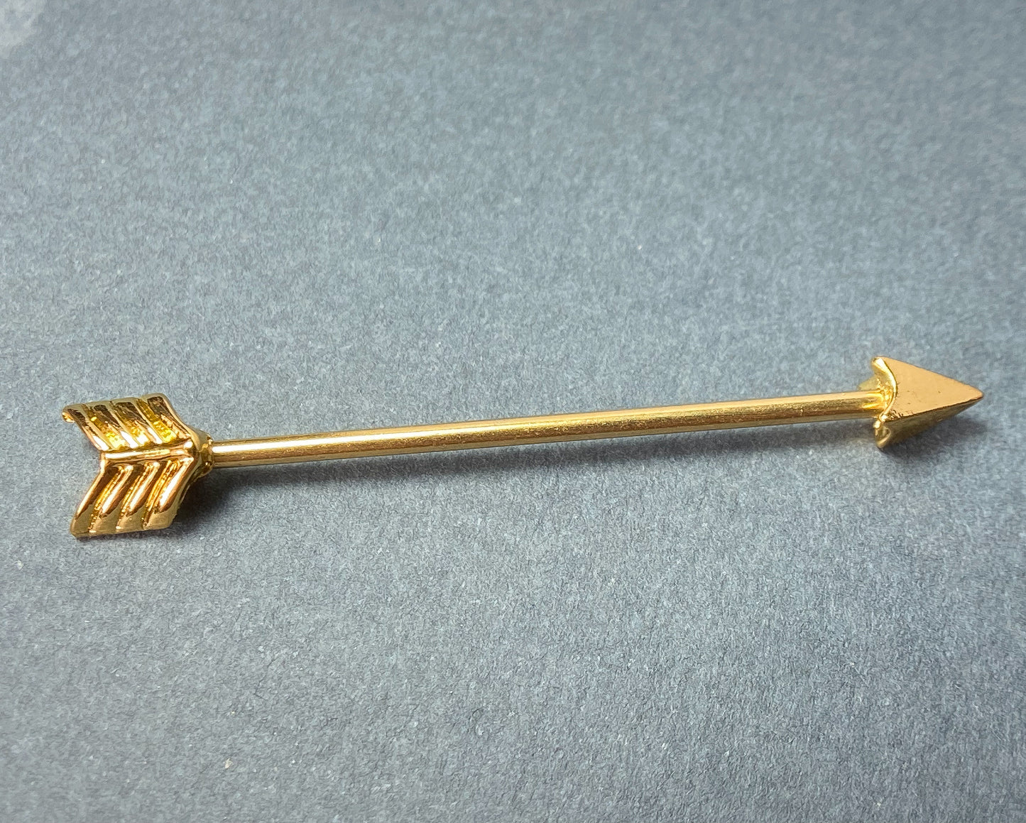 Arrow 14g or 16g Industrial Barbell Body Jewelry 1.5" (38mm) Steel, Black, Gold