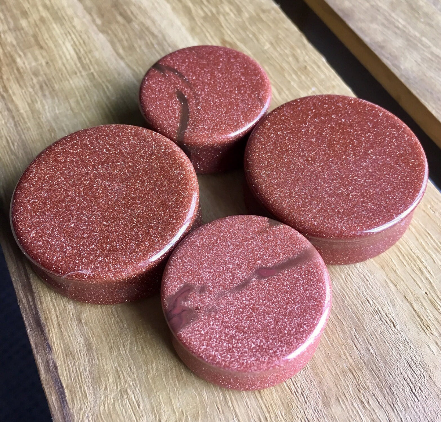 PAIR of Stunning Organic Gold Sandstone Stone Plugs - Gauges 8g (3mm) up to 1&1/2" (38mm) available!