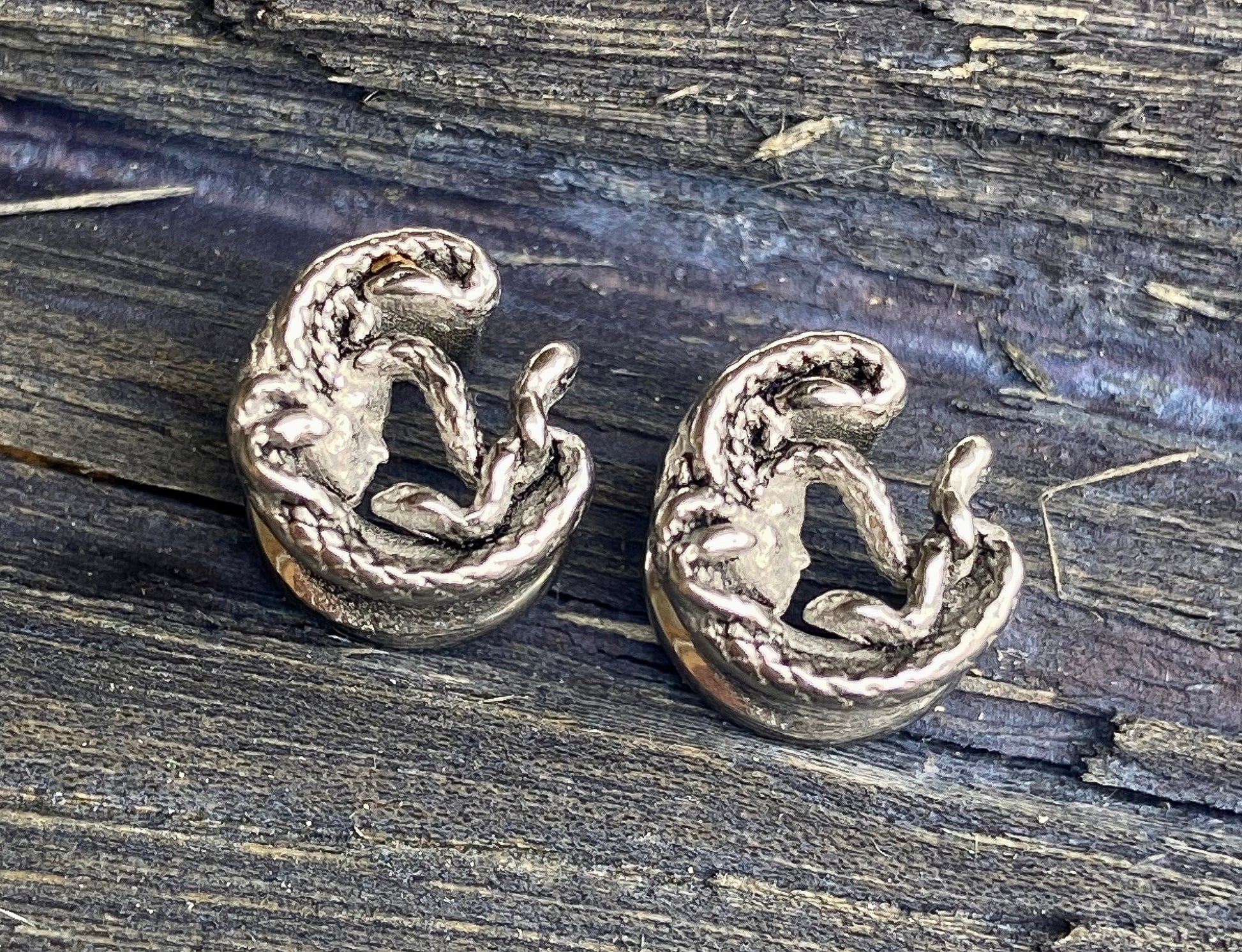 PAIR of Unique Medusa Ear Spreader Surgical Steel Tunnels/Plugs - Gauges 0g (8mm) through 5/8" (16mm) available!