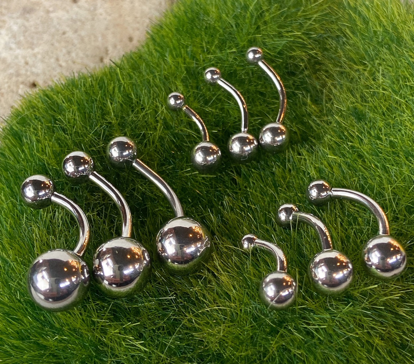 1pc Internally Threaded Top Ball Surgical Steel Belly Ring Naval Navel 16g, 14g