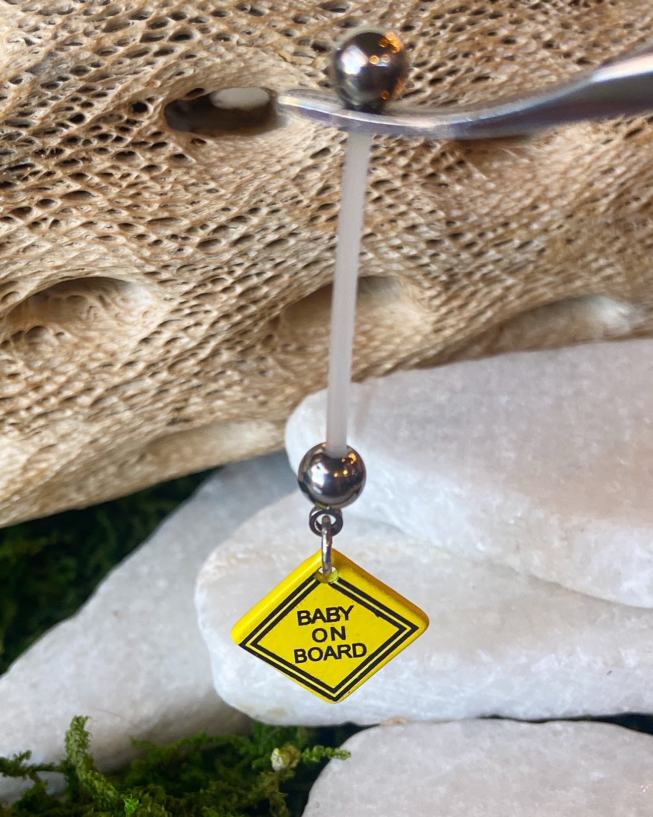 Bio Flex Baby on Board Pregnancy Belly Ring Navel Naval Maternity 14g