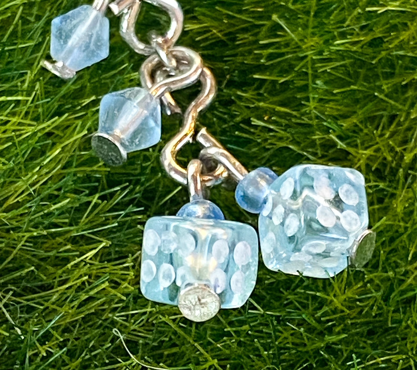 UV CZ Gem w/ Bead & Dice Belly Ring Navel Naval