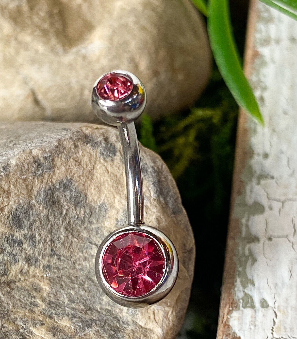 4pc Bulk Pack Double Gem 316L Surgical Steel Belly Ring Pierced Navel Naval