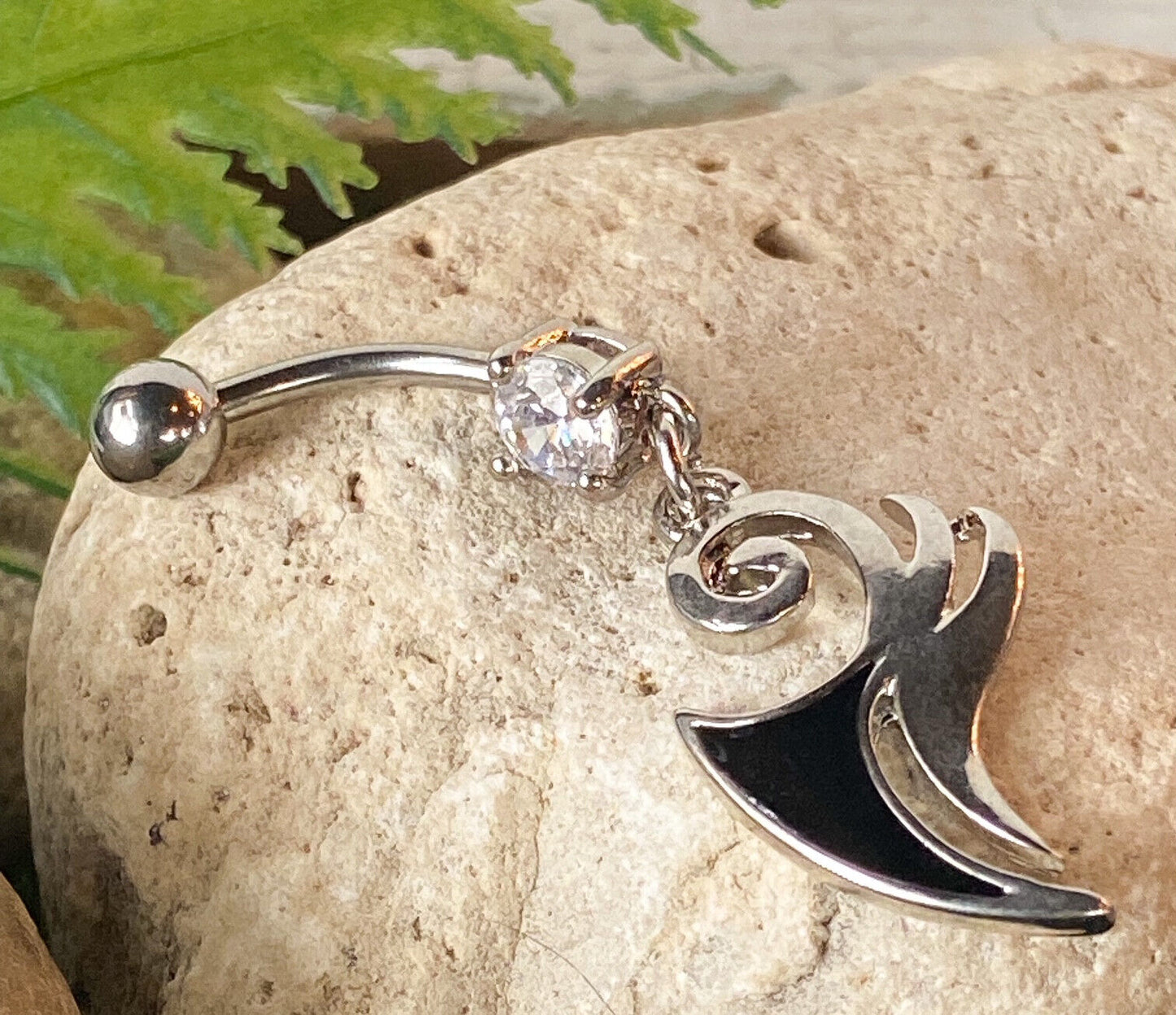Tribal Wing Dangle Gem Belly Ring Navel Piercing Pierced Naval