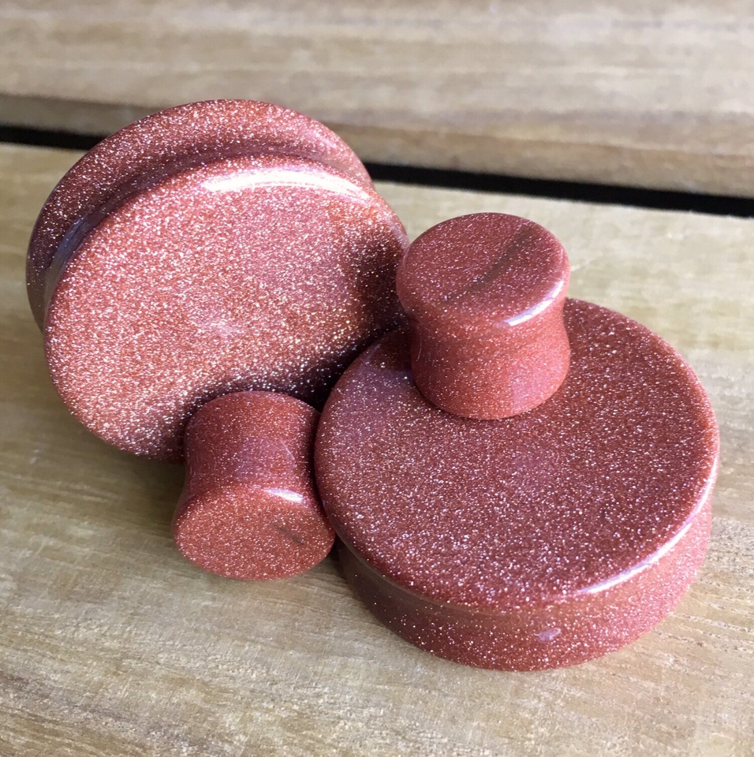 PAIR of Stunning Organic Gold Sandstone Stone Plugs - Gauges 8g (3mm) up to 1&1/2" (38mm) available!