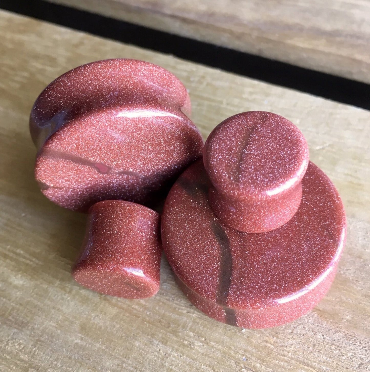 PAIR of Stunning Organic Gold Sandstone Stone Plugs - Gauges 8g (3mm) up to 1&1/2" (38mm) available!