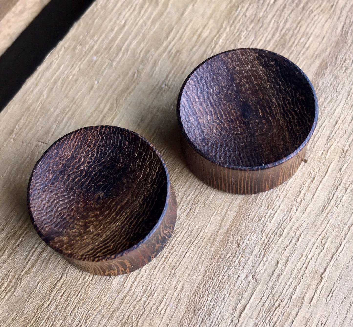 PAIR of Unique Concave Snake Wood Organic Double Flare Plugs - Gauges 0g (8mm) up to 1" (25mm) available!