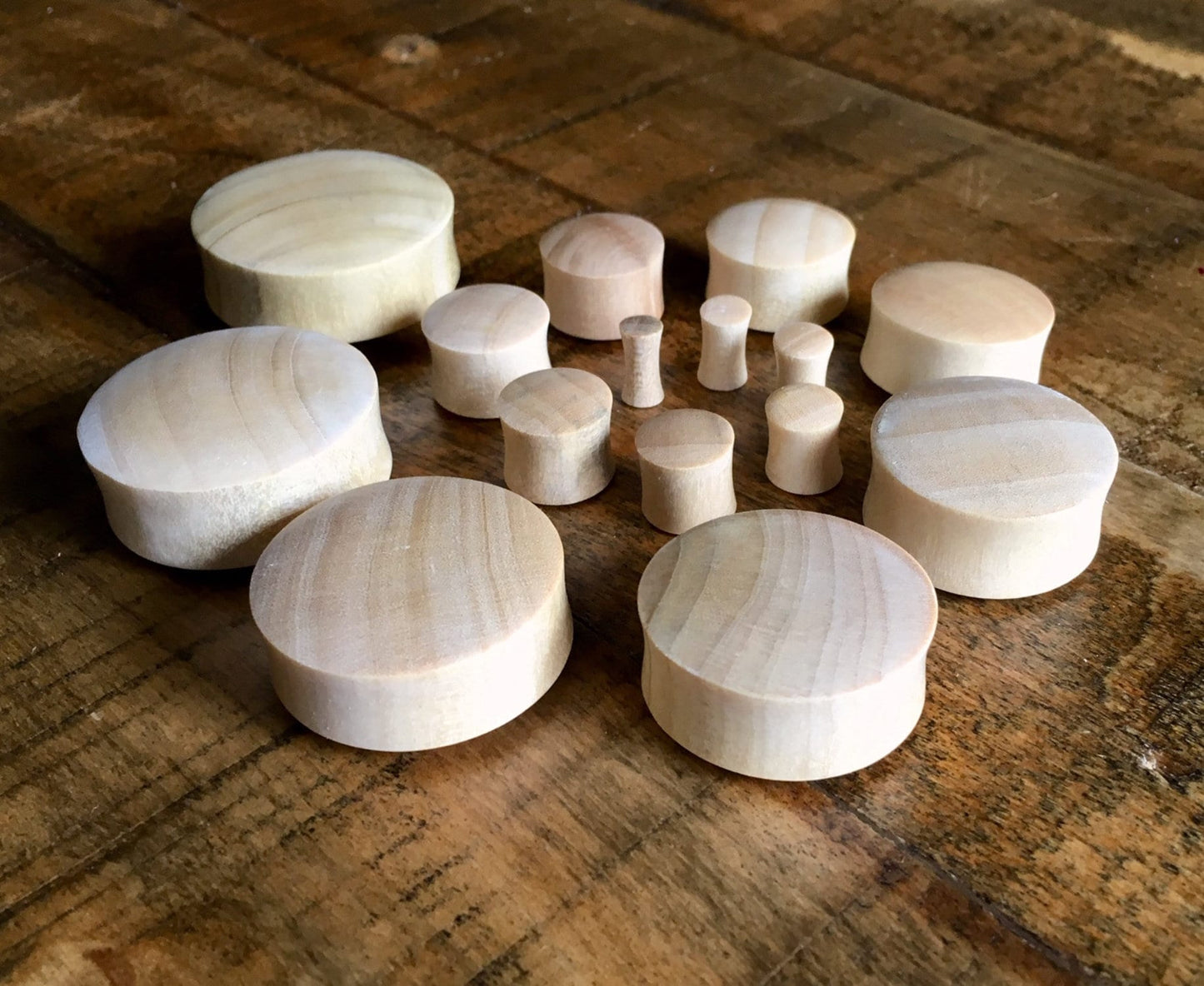 PAIR of Unique Convex Crocodile Wood Plugs - Gauges 6g (4mm) up to 1&3/8" (35mm) available!