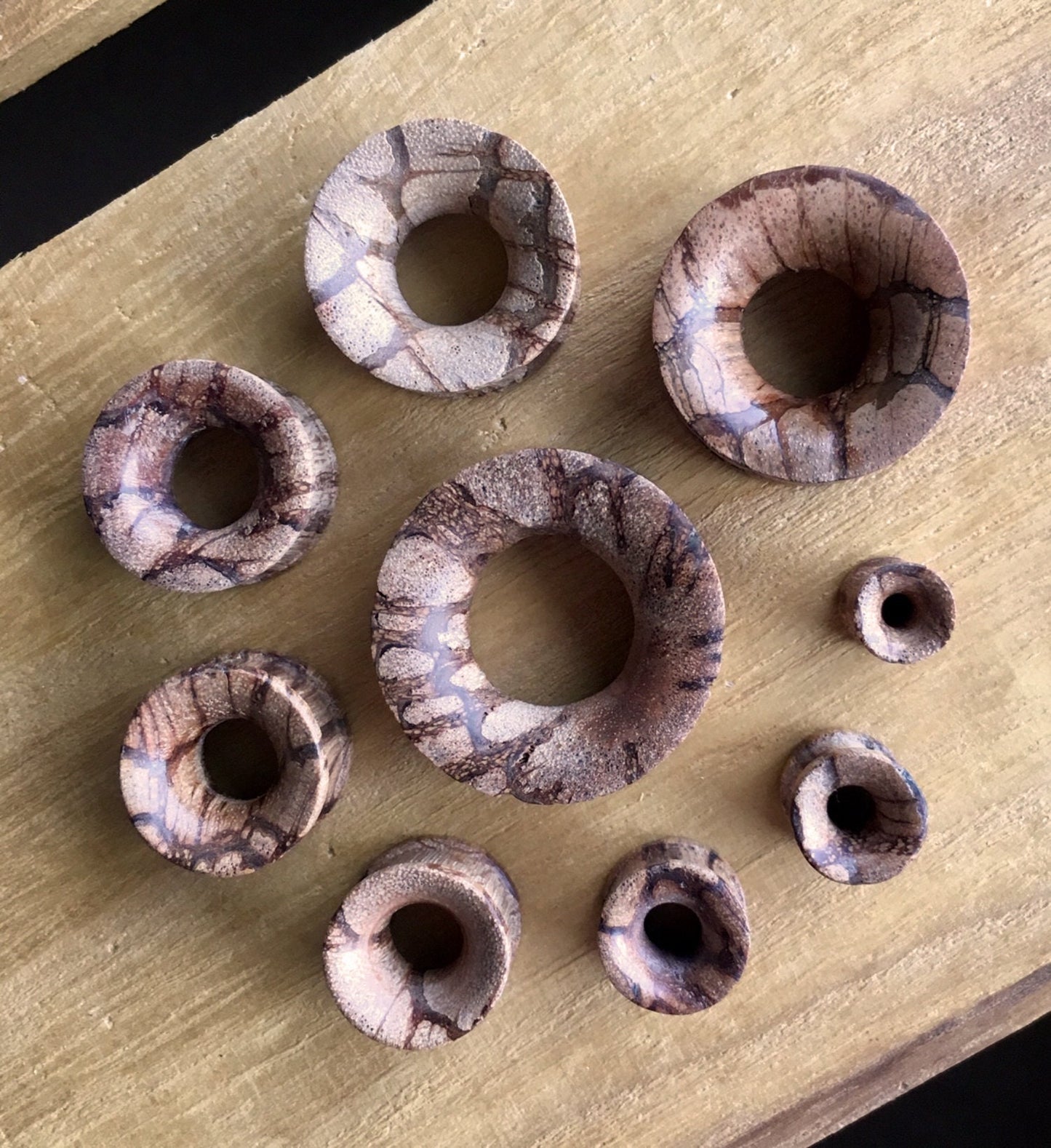 PAIR of Unique Organic Root Wood Tunnels - Gauges 2g (6mm) up to 1" (25mm) available!