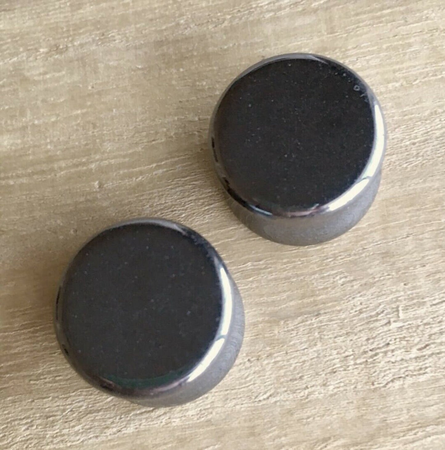 PAIR of Stunning Hematite Organic Stone Plugs - Gauges 6g (4mm) up to 5/8" (16mm) available!