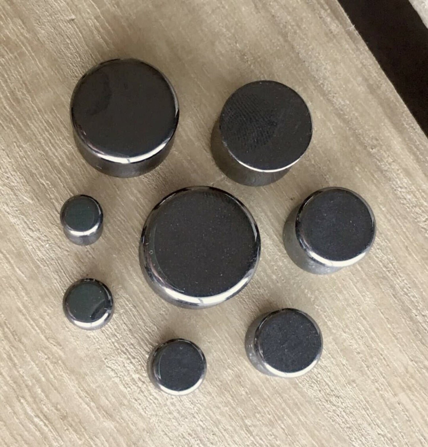 PAIR of Stunning Hematite Organic Stone Plugs - Gauges 6g (4mm) up to 5/8" (16mm) available!
