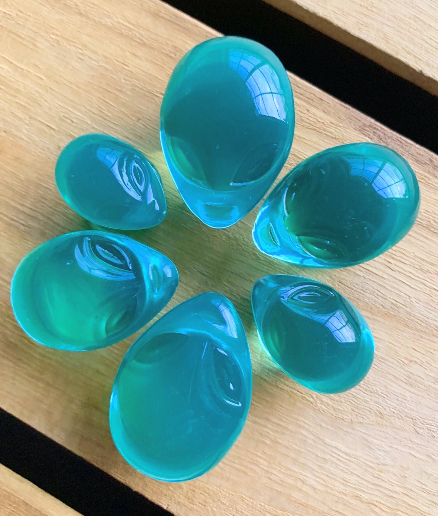 PAIR of Unique Green Alien Face Pyrex Glass Double Flare Plugs - Gauges 2g (6mm) through 1" (25mm) available!